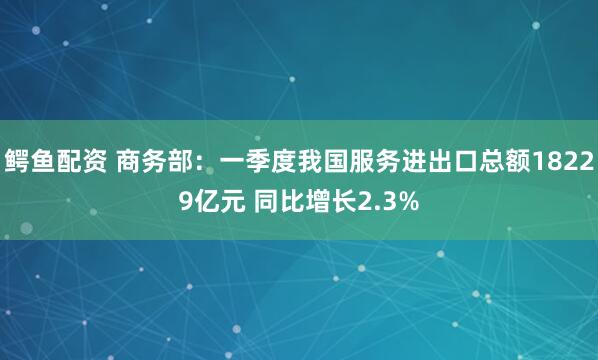 鳄鱼配资 商务部：一季度我国服务进出口总额18229亿元 同比增长2.3%